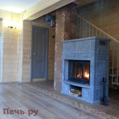 Камин накопительного типа Теплый камень FS 2 +дровница+основание  (цена без топки) фото 5