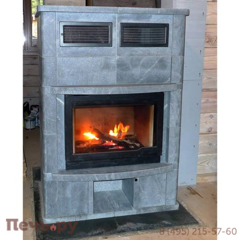 Камин накопительного типа Теплый камень FS 3 + дровник+основание  (цена без топки) фото 3