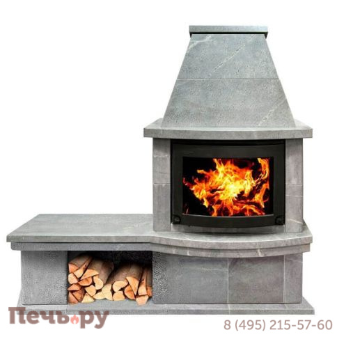 Камин накопительного типа Теплый камень FS 7 - 2Б с дровником (цена без топки) фото