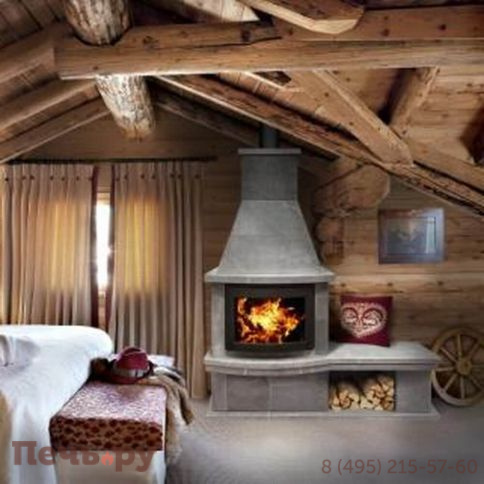 Камин накопительного типа Теплый камень FS 7Б +банкетка+основание (цена без топки) фото 3