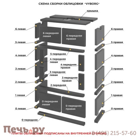 Камин Везувий Everest D10 Vyborg Н-1180 Амфиболит фото 4