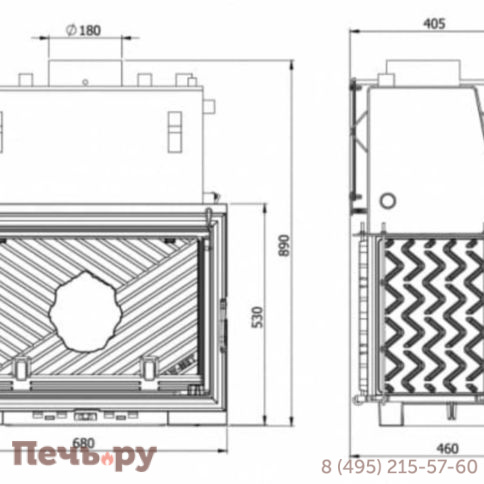Каминная чугунная топка  Kaw-Met W 1 CO фото 8