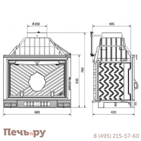 Каминная чугунная топка Kaw-Met W1 18кВт фото 9