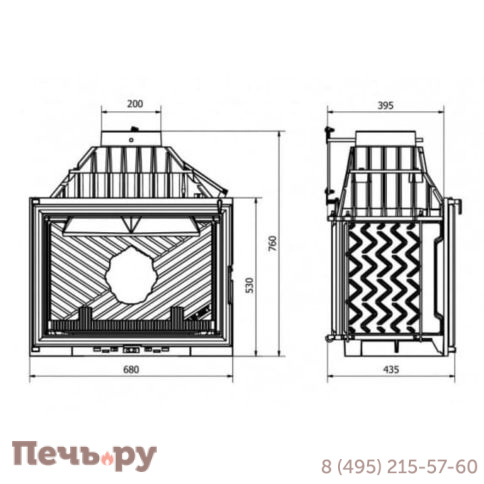 Каминная чугунная топка  Kaw-Met W11 18,1 кВт фото 9