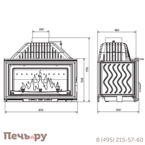 Каминная чугунная топка  Kaw-Met W15 18кВт фото 7