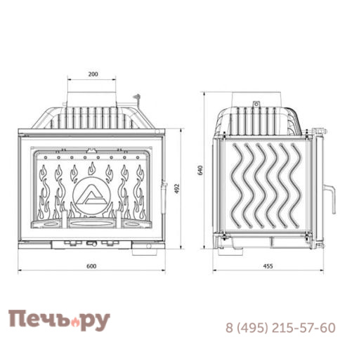 Каминная чугунная топка Kaw-Met W17 14 кВт Dekor фото 12