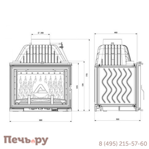 Каминная чугунная топка Kaw-Met W17 Dekor 16 кВт W17 фото 10