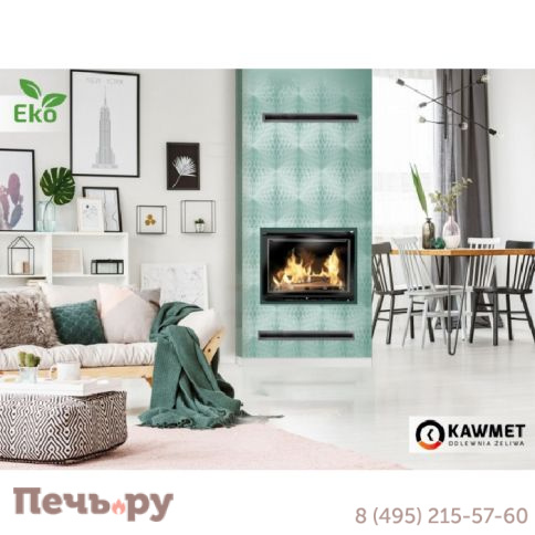 Каминная чугунная топка  Kaw-Met W17B decor 16,1 кВт EKO фото 7