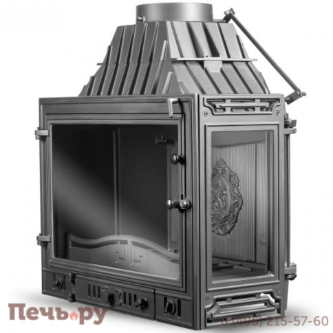 Каминная чугунная топка Kaw-Met W3 B (2 стекла) 16,7 кВт фото 3