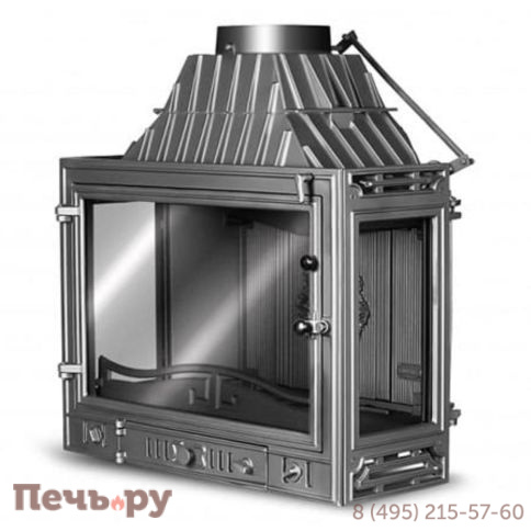 Каминная чугунная топка Kaw-Met W3PLB (3 стекла) 16,7 кВт фото 6