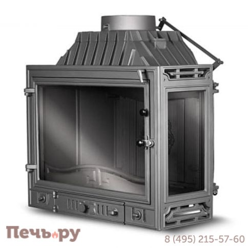 Каминная чугунная топка Kaw-Met W4P-правое (2 стекла) 14,5 кВт фото 7