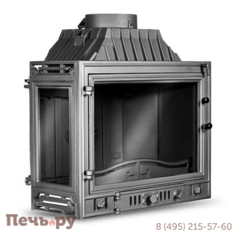 Каминная чугунная топка Kaw-Met W4P-правое (2 стекла) 14,5 кВт фото 9
