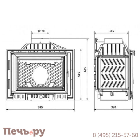 Каминная чугунная топка Kaw-Met W6 13,7 кВт фото 12
