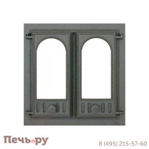Каминная дверца  SVT со стеклом (двустворчатая) 401 фото