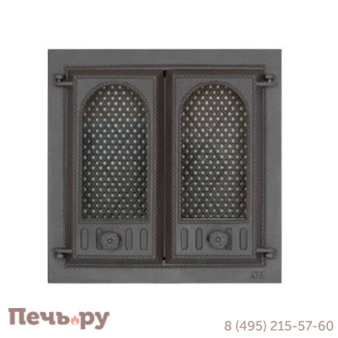 Каминная дверца  SVT со стеклом (двустворчатая) 402 фото