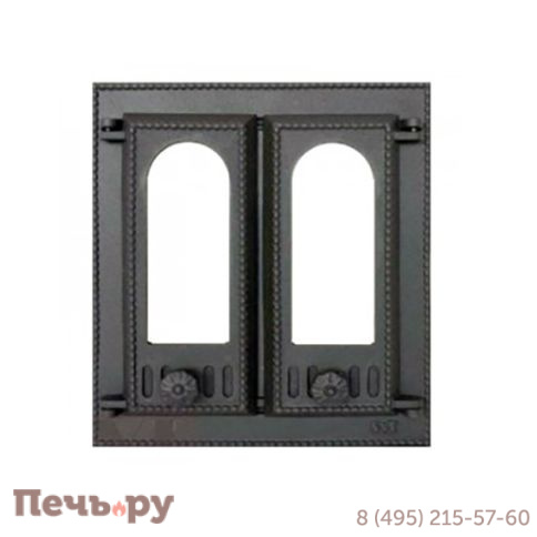 Каминная дверца  SVT со стеклом (двустворчатая) 408 фото