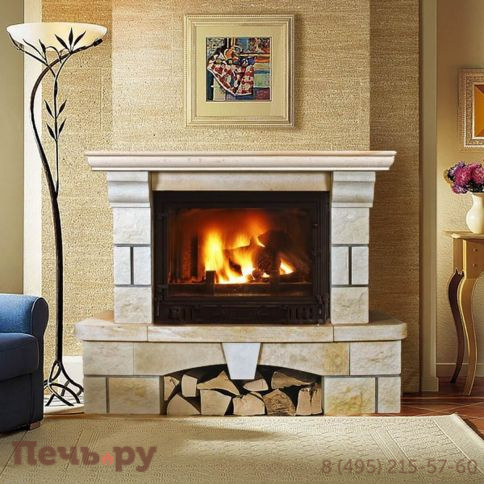 Каминная облицовка ЭкоКамин Астра пристенная фото