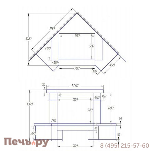 Каминная облицовка ЭкоКамин Астра угловая фото 3
