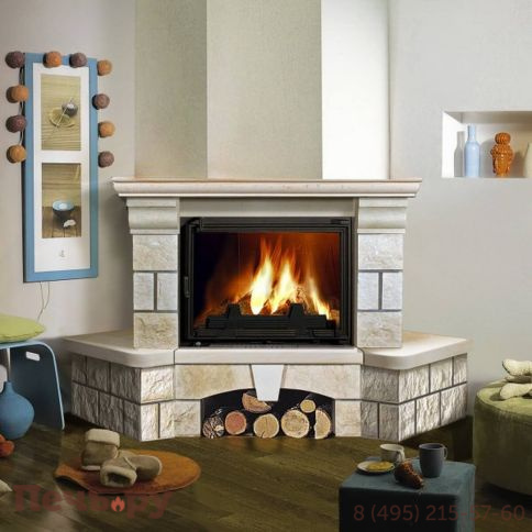 Каминная облицовка ЭкоКамин Астра угловая фото