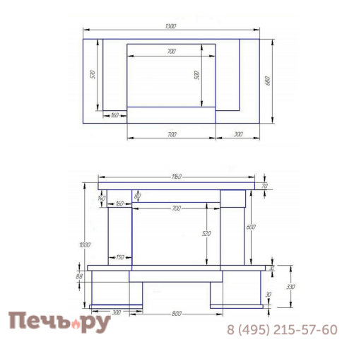 Каминная облицовка ЭкоКамин Лилия пристенная фото 3