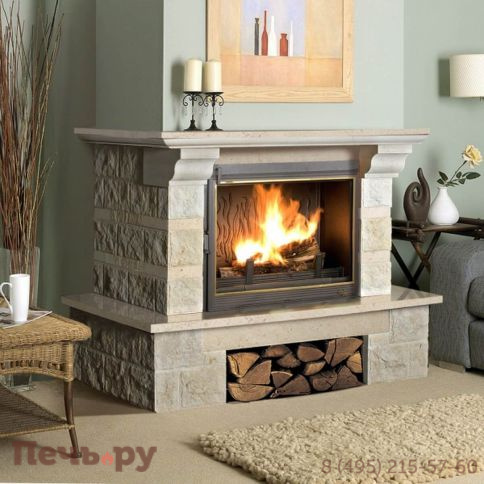 Каминная облицовка ЭкоКамин Жасмин пристенная фото