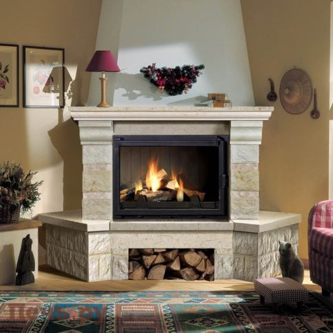 Каминная облицовка ЭкоКамин Жасмин угловая фото