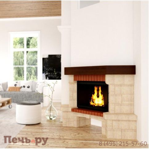 Каминная облицовка Европейские Камины Кипр 700 угловой 45° фото