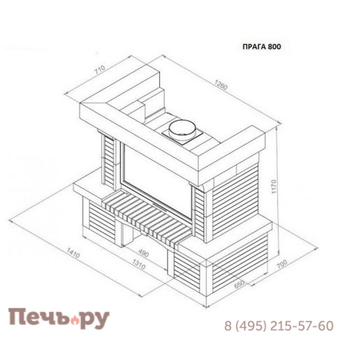 Каминная облицовка Европейские Камины Прага 800 фото 3