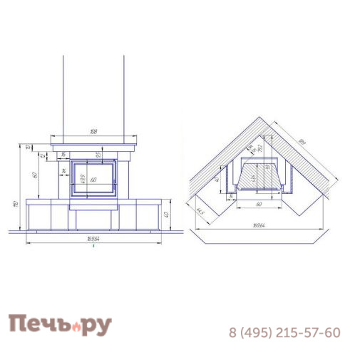 Каминная облицовка FireBird Амур угловой (для топок Antek) фото 3