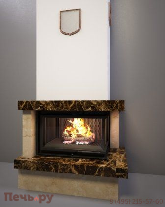 Каминная облицовка FireBird Ладога (для топки Zuzia/LP/BS/G) (угловое стекло слева-справа, гильотина) фото 3