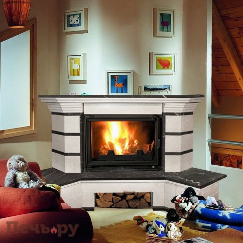 Каминная облицовка MadeIra Daniella Dark Chokolate мраморная балка угол фото