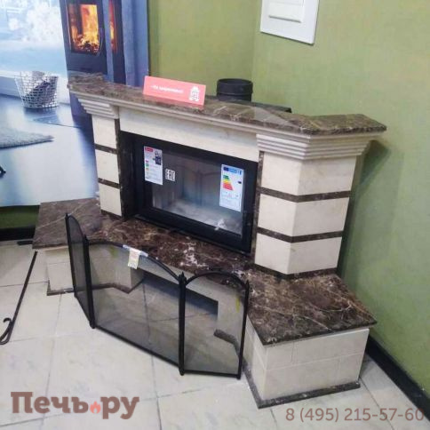 Каминная облицовка MadeIra Daniella Emperador мраморная балка, угловая фото 4