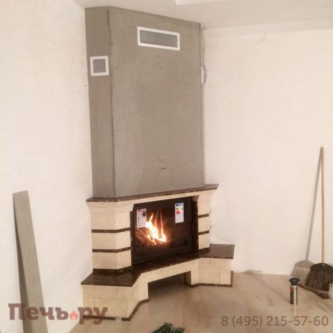 Каминная облицовка MadeIra Daniella Emperador мраморная балка, угловая фото 7