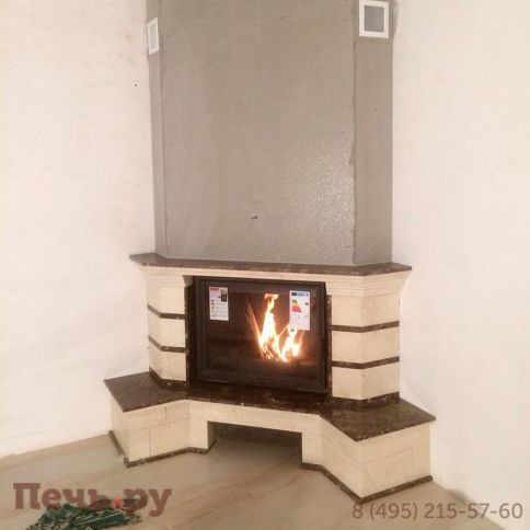 Каминная облицовка MadeIra Daniella Emperador мраморная балка, угловая фото 9