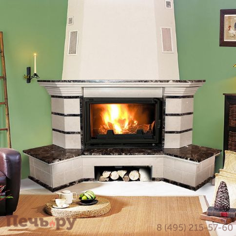 Каминная облицовка MadeIra Daniella Emperador мраморная балка, угловая фото