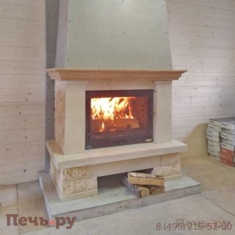 Каминная облицовка MadeIra Valentina деревянная балка фото 3