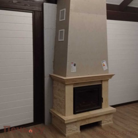 Каминная облицовка MadeIra Valentina деревянная балка фото 5