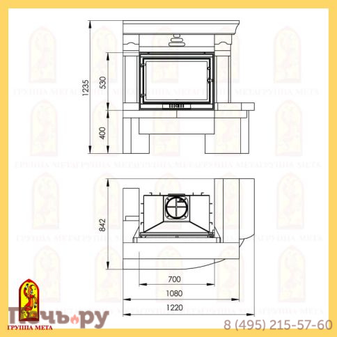 Каминная облицовка Мета Аллегро правая/левая серия Музыка огня фото 5