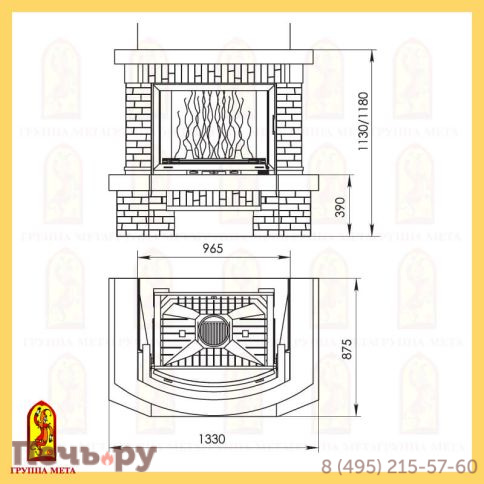 Каминная облицовка Мета Гермес 700/800 серия Новая Антика фото 3