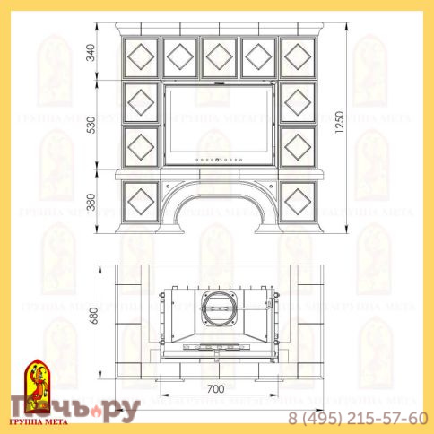 Каминная облицовка Мета Ритм 700 серия Музыка огня фото 3