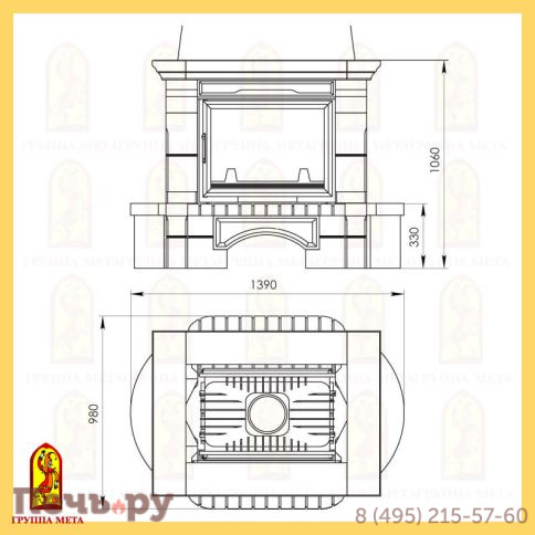 Каминная облицовка Мета Вальс 700 серия Музыка огня фото 4