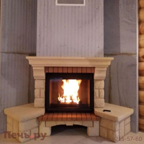 Каминная облицовка Supra Russia Beaurivage SR с каменной балкой фото 4