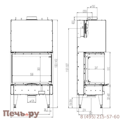Каминная топка Austroflamm 64х33x51 S3 2.0 фото 3
