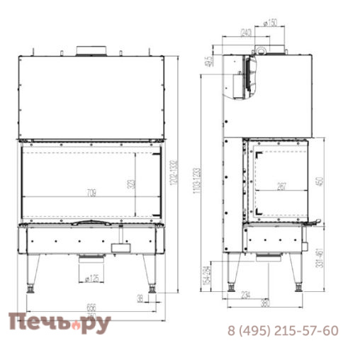 Каминная топка Austroflamm 75х35x45 S3 2.0 фото 4