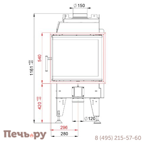 Каминная топка BeF Feel 6 угловая фото 7