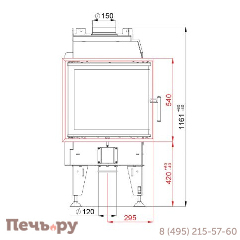Каминная топка BeF Home Therm 6 угловая фото 6