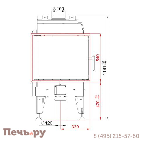 Каминная топка BeF Home Therm 7 угловая фото 6