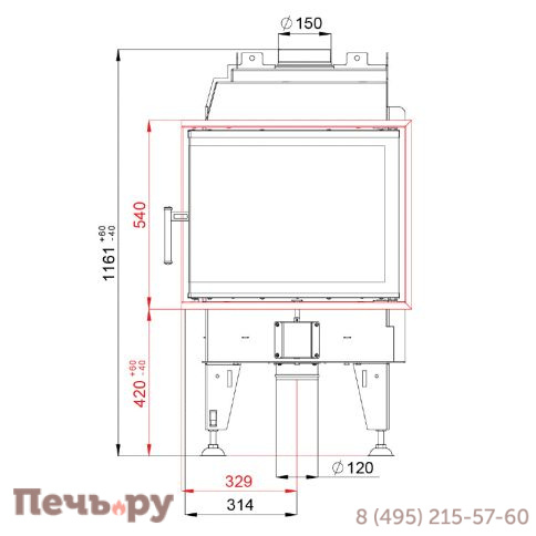 Каминная топка BeF Home Therm 7 угловая фото 7