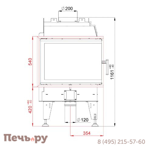 Каминная топка BeF Home Therm 8 угловая фото 5