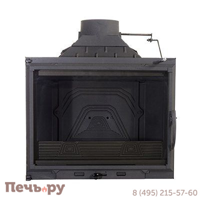 Каминная топка Diffusion В7.2 1V, с двойным дожигом, с шибером, увеличенный обзор огня фото